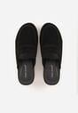 Czarne Klapki Drewniaki o Fasonie Loafersów z Ozdobnymi Nitami Sargita