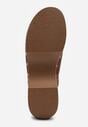 Brązowe Klapki Drewniaki o Fasonie Loafersów z Ozdobnymi Nitami Sargita