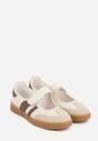 Beżowe Tenisówki Sneakeriny z Paskiem na Rzep Pirel