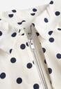 Jasnobeżowa Nietoperzowa Bluza z Wiskozą w Kropki z Kołnierzykiem Meze