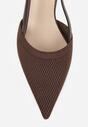 Brązowe Ażurowe Sandały na Szpilce Typu Slingback Pavidia