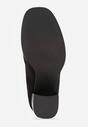 Czarne Półbuty Mokasyny na Słupku z Geometryczną Wstawką Edalinae