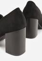 Czarne Półbuty Mokasyny na Słupku z Geometryczną Wstawką Edalinae
