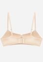 Beżowy Biustonosz o Gładkim Wykończeniu z Imitacją Wiązania Azisene