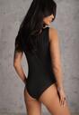 Czarne Kopertowe Body Bez Rękawów Edalwen