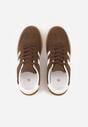 Brązowe Sneakersy Typu Tenisówki Ozdobione Paskami po Bokach Fefia