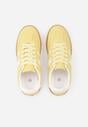 Żółte Sneakersy Typu Tenisówki Ozdobione Paskami po Bokach Fefia