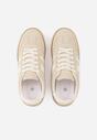 Beżowe Sneakersy Typu Tenisówki Ozdobione Paskami po Bokach Fefia