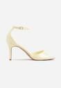 Żółte Eleganckie Sandały na Szpilce z Paskiem z Klamerką Berose