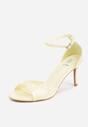 Żółte Eleganckie Sandały na Szpilce z Paskiem z Klamerką Berose