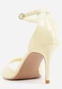Żółte Eleganckie Sandały na Szpilce z Paskiem z Klamerką Berose