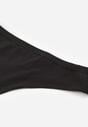 Czarne Gładkie Majtki Stringi z Bawełną Chrysile
