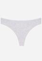 Szare Gładkie Majtki Stringi z Bawełną Chrysile