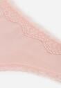 Różowe Majtki Stringi z Bawełną z Koronką Aethimilia