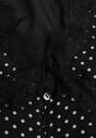 Czarna Sukienka w Kropki Ozdobiona Koronką i Przezroczystymi Rękawami Neanirae
