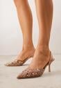 Pantofi stiletto Vikiraie Bej închis