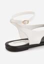 Białe Sandały Japonki z Metaliczną Ozdobą Vikisima