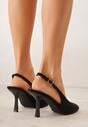 Czarne Sandały na Szpilce z Wycięciem na Palce i Odkrytą Piętą Zitissa