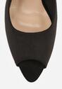Czarne Sandały na Szpilce z Wycięciem na Palce i Odkrytą Piętą Zitissa
