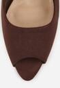 Brązowe Sandały na Szpilce z Wycięciem na Palce i Odkrytą Piętą Zitissa