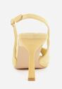 Żółte Sandały na Szpilce z Wycięciem na Palce i Odkrytą Piętą Zitissa