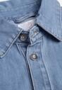 Niebieska Koszula Denimowa z Bawełną o Kroju Oversize Dinista