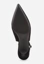 Czarne Sandały na Szpilce w Stylu Slingback Tarosie
