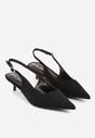 Czarne Sandały Slingback na Szpilce Kaczuszce Vetilia