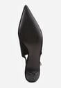 Czarne Sandały Slingback na Szpilce Kaczuszce Vetilia