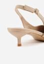 Ciemnobeżowe Sandały Slingback na Szpilce Kaczuszce Vetilia