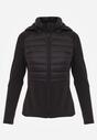 Czarna Przejściowa Kurtka z Pikowaniem i Elastycznymi Rękawami Salisia