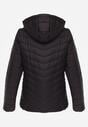 Czarna Kurtka Przejściowa z Pikowaniem i Odpinanym Kapturem Edielitia