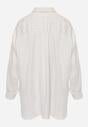 Biała Koszula z Wiskozy z Domieszką Lnu ze Strukturalnego Materiału Sewrita