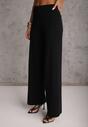 Czarny Komplet z Wiskozą Szerokie Spodnie i Kamizelka z Aplikacjami 3D Hirimi