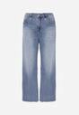 Niebieskie Jeansy High Waist Wide Leg z Bawełną i Domieszką Wiskozy Hirei