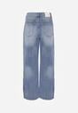 Niebieskie Jeansy High Waist Wide Leg z Bawełną i Domieszką Wiskozy Hirei