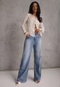 Niebieskie Jeansy High Waist Wide Leg z Bawełną i Domieszką Wiskozy Hirei