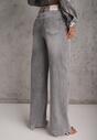 Szare Jeansy Wide Leg High Waist z Bawełną i Dodatkiem Wiskozy Rhenerila