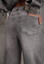 Szare Jeansy Wide Leg High Waist z Bawełną i Dodatkiem Wiskozy Rhenerila