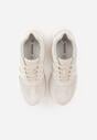 Jasnoszare Sneakersy z Zamszu Naturalnego z Ozdobnymi Paskami i Perforacją Ravinelle