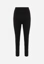 Czarne Casualowe Legginsy High Waist z Pasem Wspierającym Linię Talii Azivera
