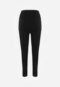 Czarne Casualowe Legginsy High Waist z Pasem Wspierającym Linię Talii Azivera