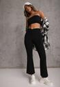 Czarne Kopertowe Legginsy Flare High Waist Azinore