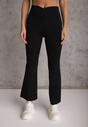 Czarne Kopertowe Legginsy Flare High Waist Azinore