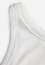 Biały Top na Ramiączkach Basic Prążkowany Zitira