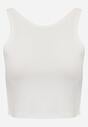 Biały Top na Ramiączkach Basic Prążkowany Zitira