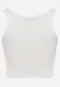Biały Top na Ramiączkach Basic Prążkowany Zitira