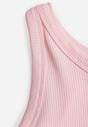 Różowy Top na Ramiączkach Basic Prążkowany Zitira