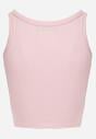Różowy Top na Ramiączkach Basic Prążkowany Zitira