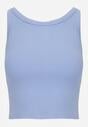 Niebieski Top na Ramiączkach Basic Prążkowany Zitira